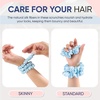 image:imageBlissy Silk Scrunchies 3 Pack  100 Pure Mulberry Silk  22 Momme 6A HighGrade Fibers Scrunchie for Straight amp Curly Hair BlackGoldPink RegularSky Blue