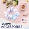 image:imageBlissy Silk Scrunchies 3 Pack  100 Pure Mulberry Silk  22 Momme 6A HighGrade Fibers Scrunchie for Straight amp Curly Hair BlackGoldPink RegularTie Dye