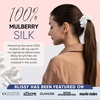 image:imageBlissy Silk Scrunchies 3 Pack  100 Pure Mulberry Silk  22 Momme 6A HighGrade Fibers Scrunchie for Straight amp Curly Hair BlackGoldPink RegularWhite