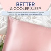 image:imageBlissy Silk Pillowcase  100 Pure Mulberry Silk  22 Momme 6A HighGrade Fibers  Silk Pillow Cover for Hair amp Skin  Regular Queen amp King Emerald StandardPink