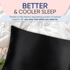 image:imageBlissy Silk Pillowcase  100 Pure Mulberry Silk  22 Momme 6A HighGrade Fibers  Silk Pillow Cover for Hair amp Skin  Regular Queen amp King Emerald StandardBlack