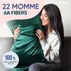 image:imageBlissy Silk Pillowcase  100 Pure Mulberry Silk  22 Momme 6A HighGrade Fibers  Silk Pillow Cover for Hair amp Skin  Regular Queen amp King Emerald StandardEmerald