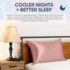 image:imageBlissy Silk Pillowcase  100 Pure Mulberry Silk  22 Momme 6A HighGrade Fibers  Silk Pillow Cover for Hair amp Skin  Regular Queen amp King Emerald StandardRose Gold