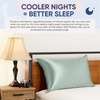 image:imageBlissy Silk Pillowcase  100 Pure Mulberry Silk  22 Momme 6A HighGrade Fibers  Silk Pillow Cover for Hair amp Skin  Regular Queen amp King Emerald StandardMatcha