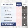 image:imageBlissy Silk Pillowcase  100 Pure Mulberry Silk  22 Momme 6A HighGrade Fibers  Silk Pillow Cover for Hair amp Skin  Regular Queen amp King Emerald StandardSilver