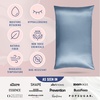 image:imageBlissy Silk Pillowcase  100 Pure Mulberry Silk  22 Momme 6A HighGrade Fibers  Silk Pillow Cover for Hair amp Skin  Regular Queen amp King Emerald StandardAsh Blue