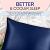 image:imageBlissy Silk Pillowcase  100 Pure Mulberry Silk  22 Momme 6A HighGrade Fibers  Silk Pillow Cover for Hair amp Skin  Regular Queen amp King Emerald StandardBlue