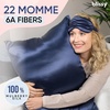 image:imageBlissy Silk Pillowcase  100 Pure Mulberry Silk  22 Momme 6A HighGrade Fibers  Silk Pillow Cover for Hair amp Skin  Regular Queen amp King Emerald StandardBlue