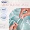 image:imageBlissy Silk Pillowcase  100 Pure Mulberry Silk  22 Momme 6A HighGrade Fibers  Silk Pillow Cover for Hair amp Skin  Regular Queen amp King Emerald StandardMint