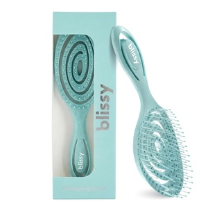 image:imageBlissy Detangling Brush for Curly Thick amp Natural Hair  Flexible Silicone Bristle Hair Brush for Women Wet amp Dry UseBlue