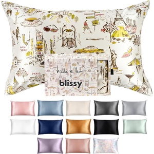 image:imageBlissy Silk Pillowcase  100 Pure Mulberry Silk  22 Momme 6A HighGrade Fibers  Silk Pillow Cover for Hair amp Skin  Regular Queen amp King Emerald StandardNicole Miller  Ny to Paris