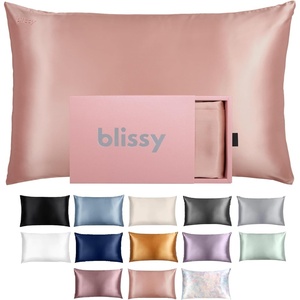 image:imageBlissy Silk Pillowcase  100 Pure Mulberry Silk  22 Momme 6A HighGrade Fibers  Silk Pillow Cover for Hair amp Skin  Regular Queen amp King Emerald StandardRose Gold