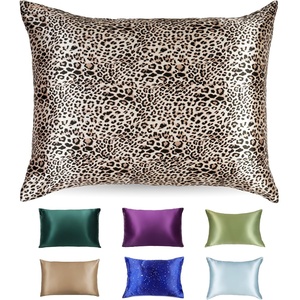 image:imageBlissy Silk Pillowcase  100 Pure Mulberry Silk  22 Momme 6A HighGrade Fibers  Silk Pillow Cover for Hair amp Skin  Regular Queen amp King Emerald StandardLeopard
