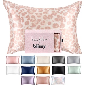 image:imageBlissy Silk Pillowcase  100 Pure Mulberry Silk  22 Momme 6A HighGrade Fibers  Silk Pillow Cover for Hair amp Skin  Regular Queen amp King Emerald StandardNicole Miller  Mauve Cheetah
