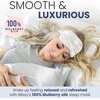 image:imageBlissy Silk Sleep Mask  Eye Sleeping Mask for Women amp Men for Total Blackout  100 Pure Mulberry Silk 22 Momme 6a Fibers  Blindfold Sleep Mask Side Sleeper Eye Cover WhiteSilver