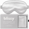 image:imageBlissy Silk Sleep Mask  Eye Sleeping Mask for Women amp Men for Total Blackout  100 Pure Mulberry Silk 22 Momme 6a Fibers  Blindfold Sleep Mask Side Sleeper Eye Cover WhiteSilver