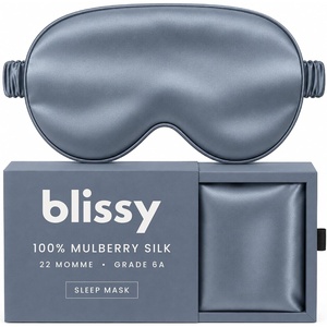 image:imageBlissy Silk Sleep Mask  Eye Sleeping Mask for Women amp Men for Total Blackout  100 Pure Mulberry Silk 22 Momme 6a Fibers  Blindfold Sleep Mask Side Sleeper Eye Cover OliveAsh Blue