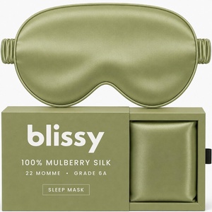 image:imageBlissy Silk Sleep Mask  Eye Sleeping Mask for Women amp Men for Total Blackout  100 Pure Mulberry Silk 22 Momme 6a Fibers  Blindfold Sleep Mask Side Sleeper Eye Cover OliveOlive