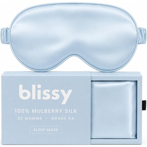 image:imageBlissy Silk Sleep Mask  Eye Sleeping Mask for Women amp Men for Total Blackout  100 Pure Mulberry Silk 22 Momme 6a Fibers  Blindfold Sleep Mask Side Sleeper Eye Cover OliveSky Blue