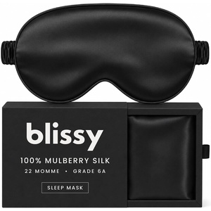 image:imageBlissy Silk Sleep Mask  Eye Sleeping Mask for Women amp Men for Total Blackout  100 Pure Mulberry Silk 22 Momme 6a Fibers  Blindfold Sleep Mask Side Sleeper Eye Cover OliveBlack